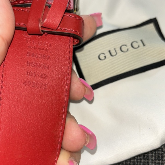 Gucci authentic men red leather belt - Picture 2 of 2
